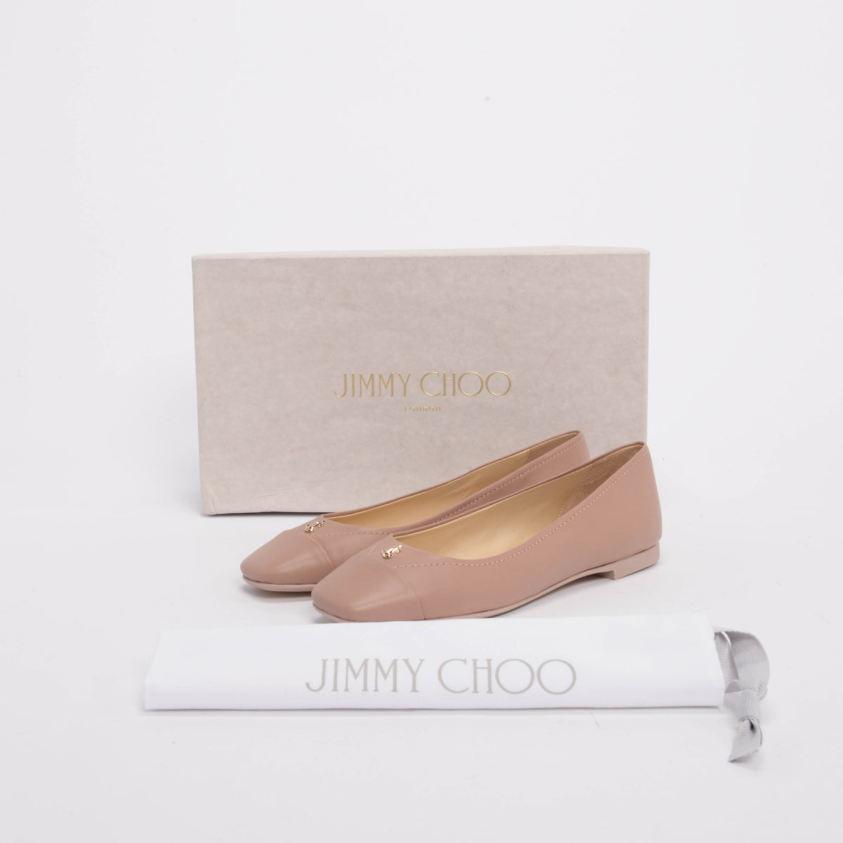 Jimmy Choo Ballet Pink Leather Gisela Flats 36