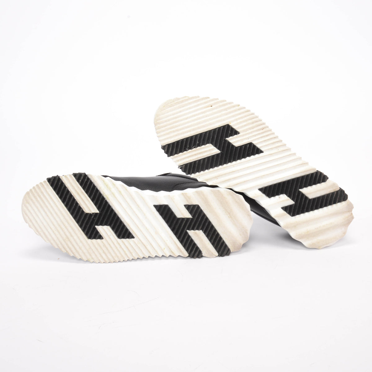 Hermes Black Leather & Suede Bouncing Sneakers 38