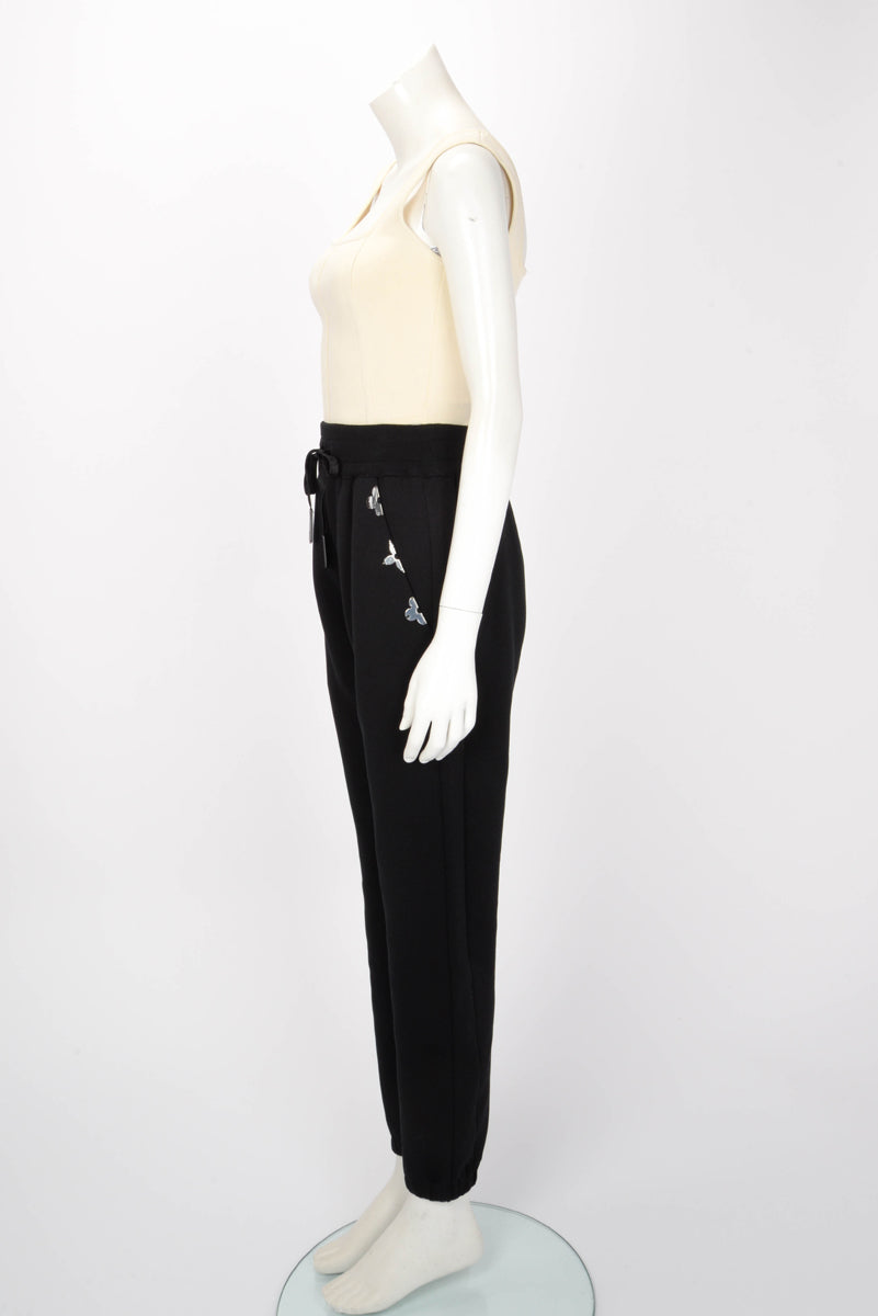 Louis Vuitton Black Cotton Jersey Monogram Accent Tracksuit XS