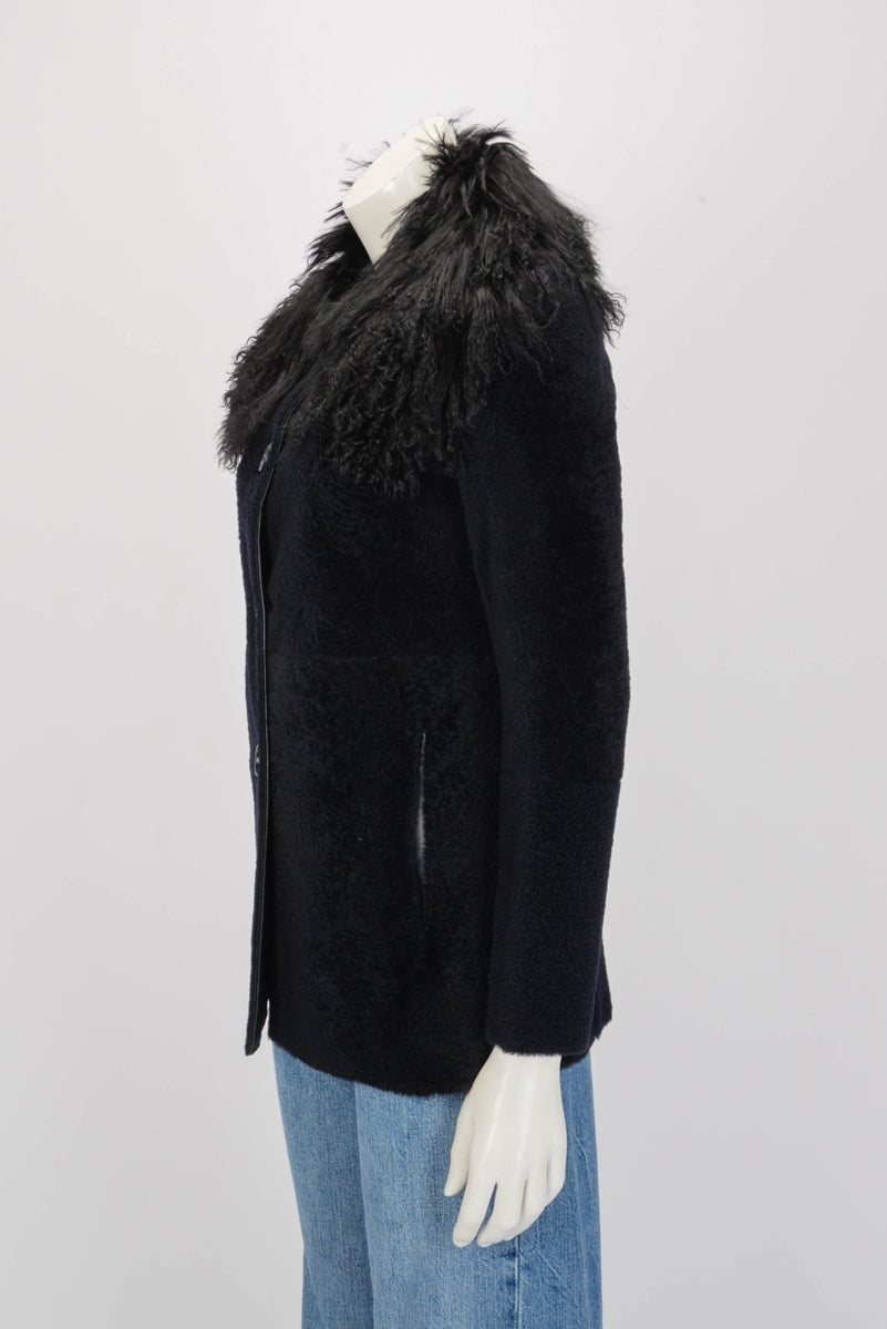 Miu Miu Midnight Blue Sheepskin Jacket IT 36