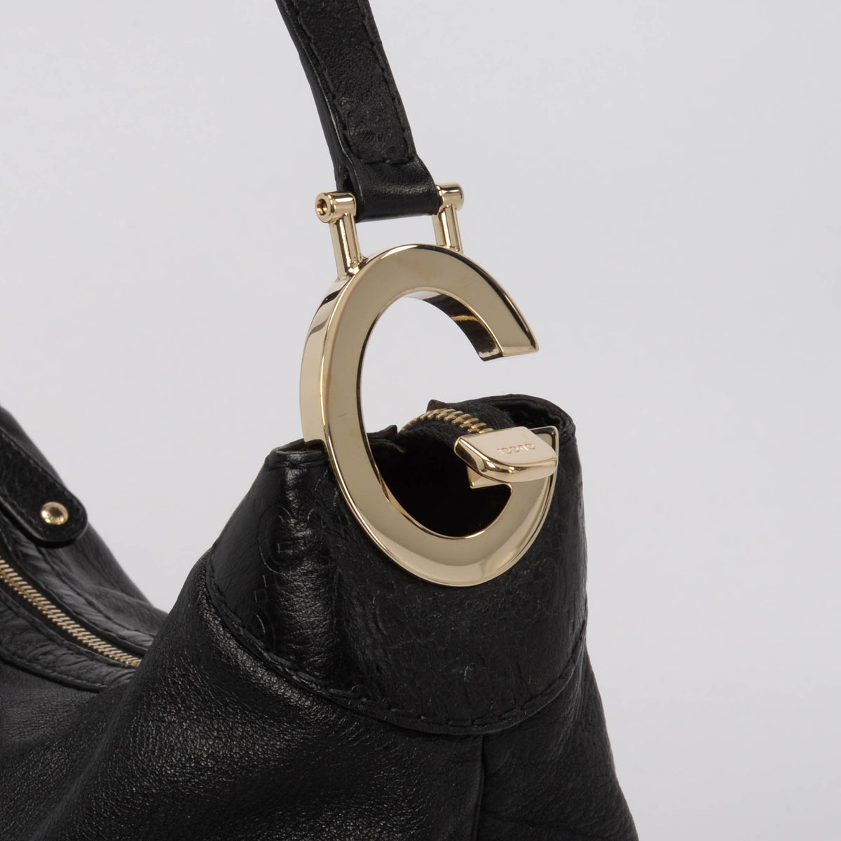 Gucci Black Leather & Guccissima Charlotte Hobo Bag