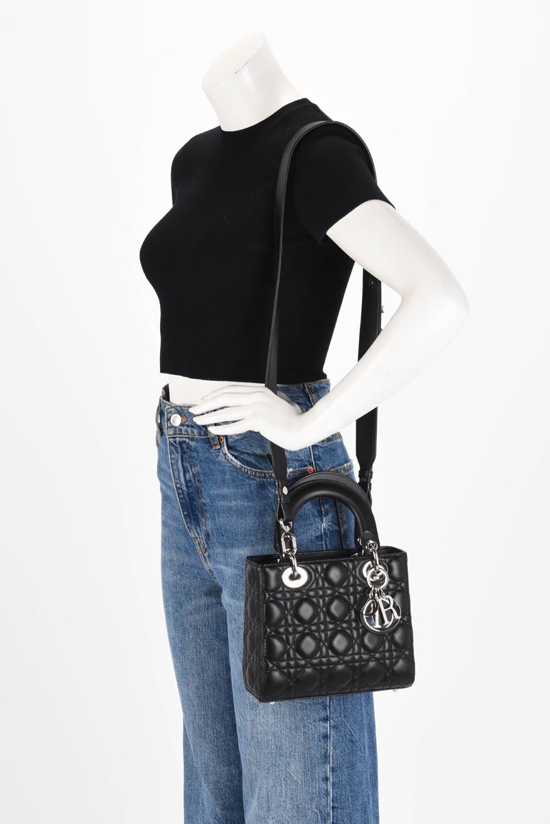 Dior Black Cannage Lambskin Small MyABC Lady Dior Bag