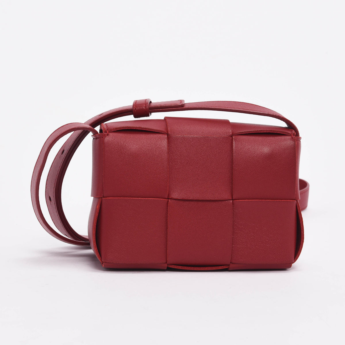 Bottega Veneta Red Intrecciato Candy Cassette Bag