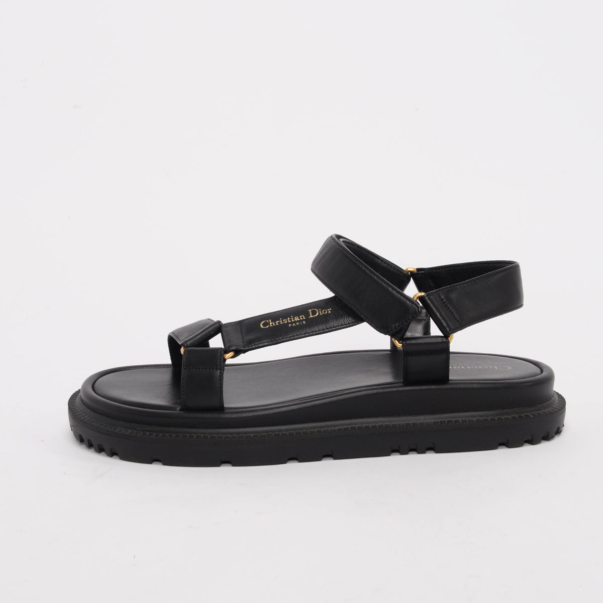 Dior Black Calfskin D-Wave Sandals 42