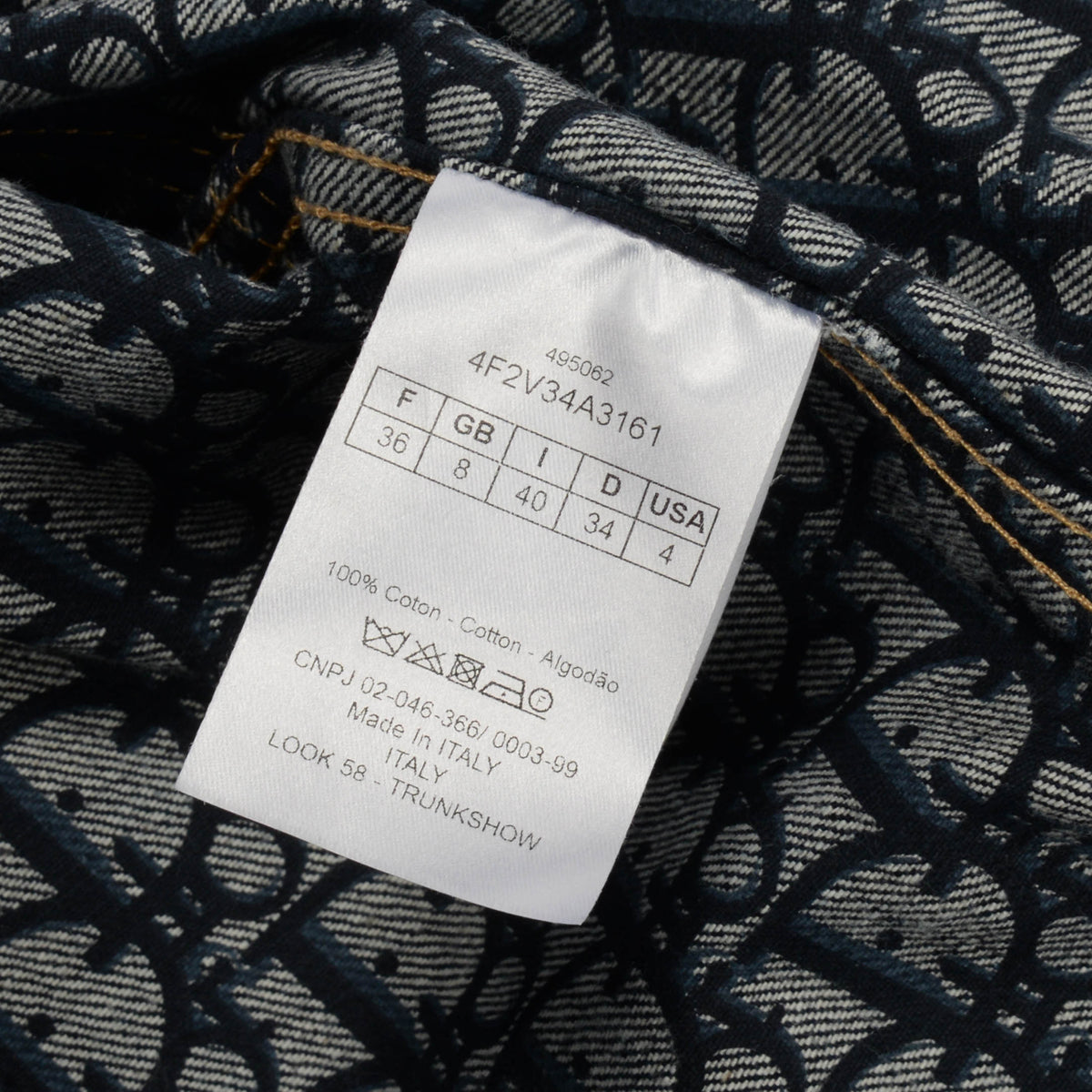 Dior Indigo Denim & Oblique Oversized Hooded Jacket FR 36