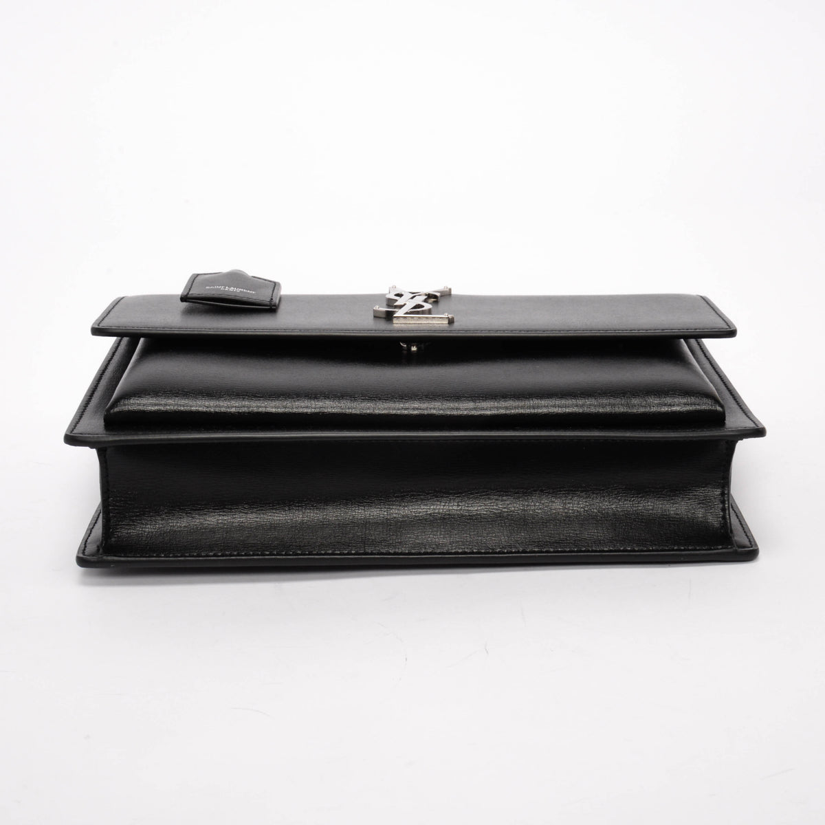 Saint Laurent Black Calfskin Medium Sunset Top Handle Bag
