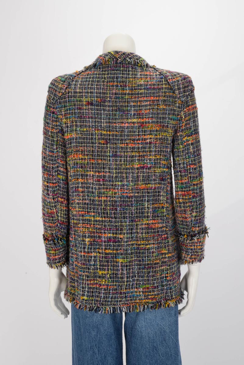 Chanel Multi Colour Fantasy Tweed CC Button Jacket FR 40
