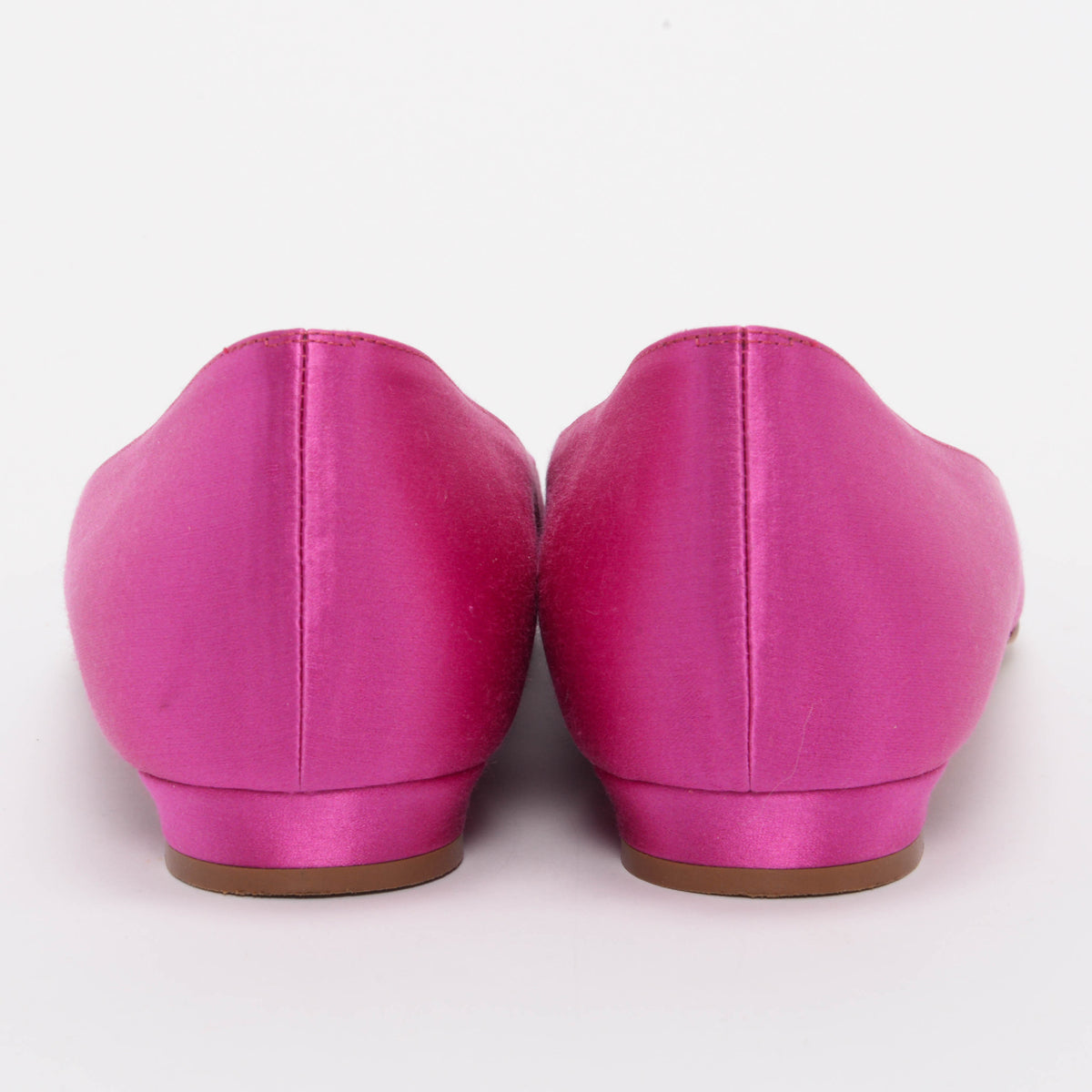 Manolo Blahnik Pink Satin Hangisi Flats 41