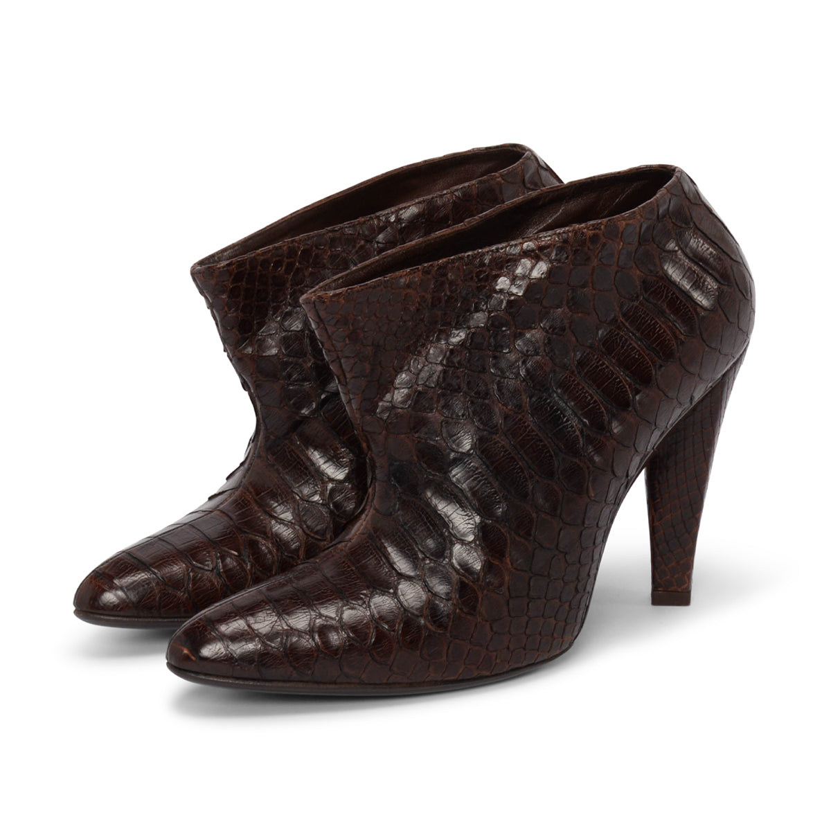 Balenciaga Brown Python Ankle Boots 38.5