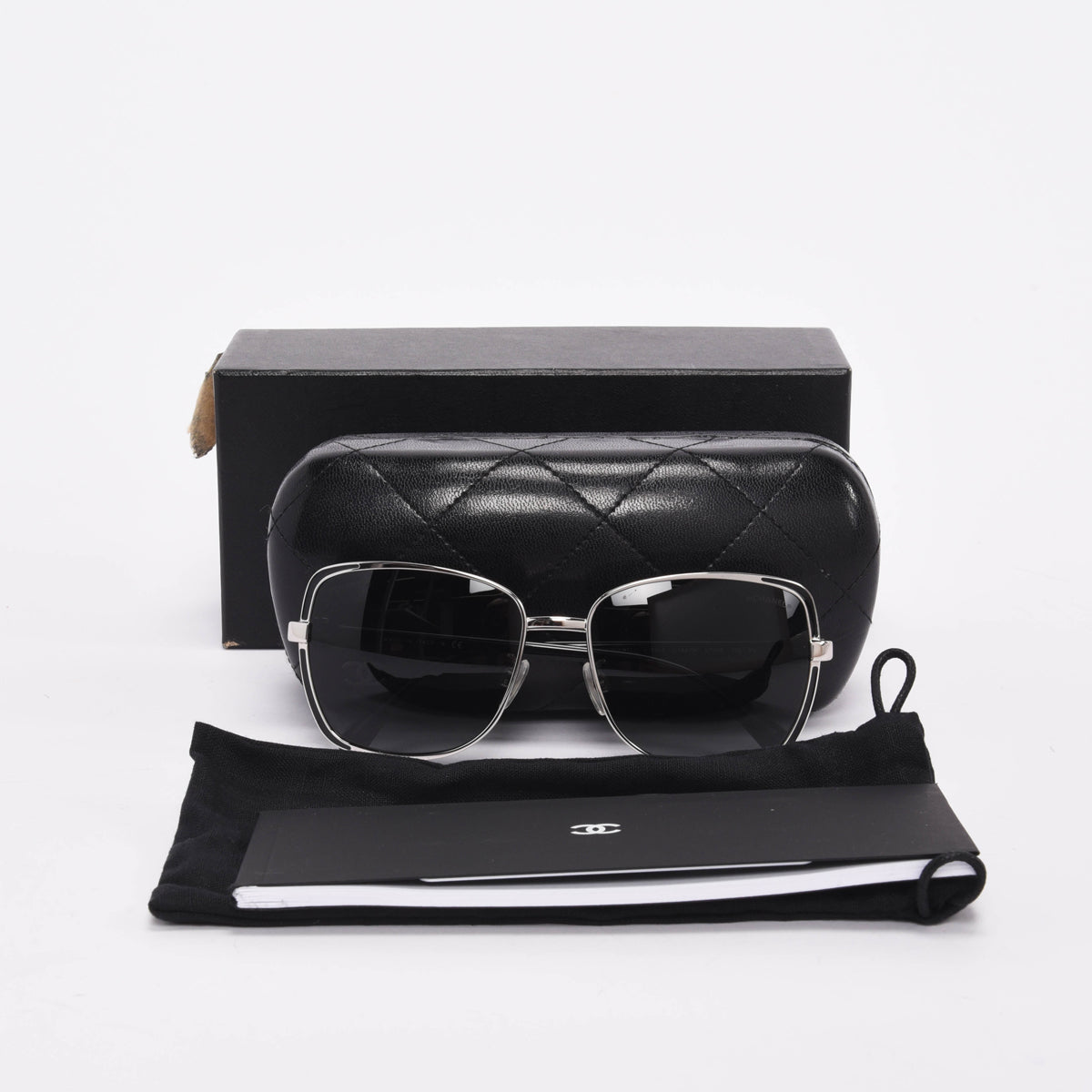 Chanel Black Camellia Detail Sunglasses