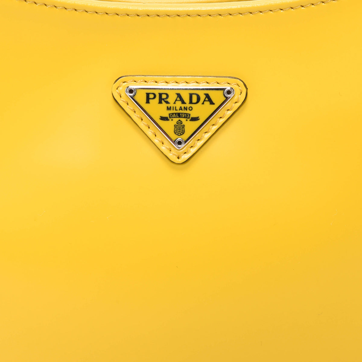 Prada Yellow Brushed Calfskin Cleo Shoulder Bag