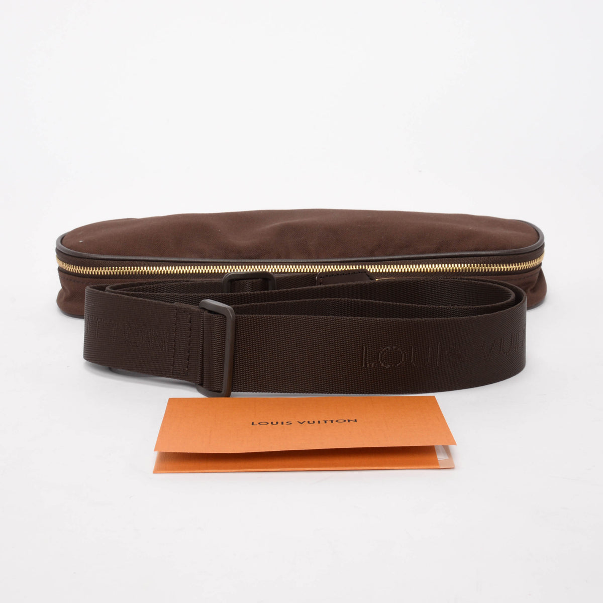 Louis Vuitton Brown Nylon Twill Logo Adjustable Bag Strap