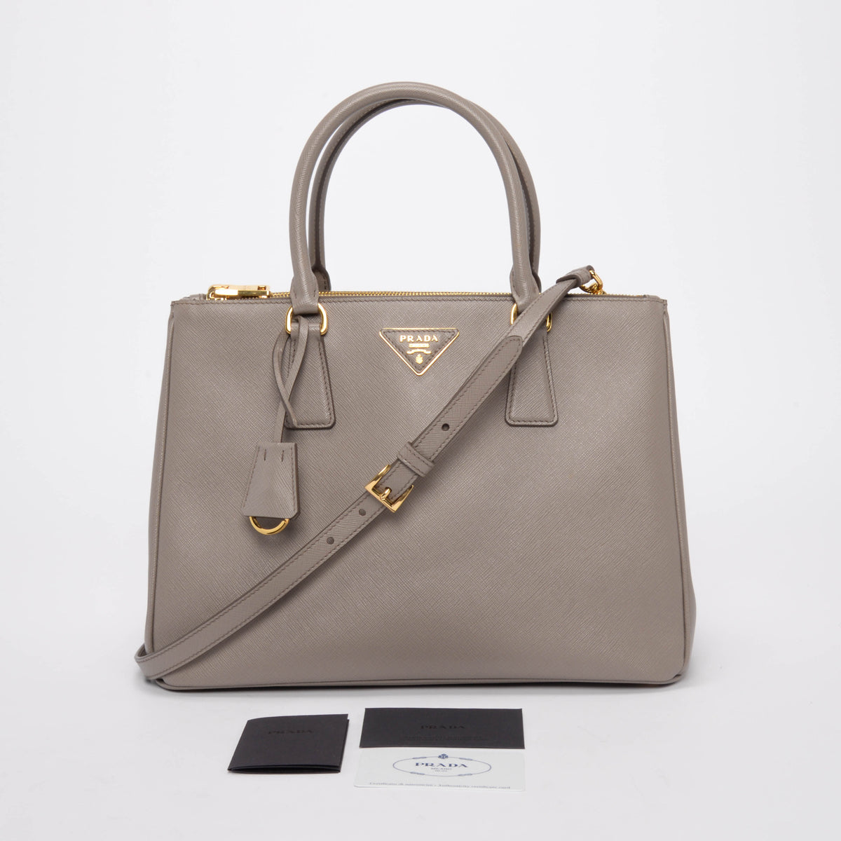 Prada Argilla Saffiano Lux Large Galleria Tote