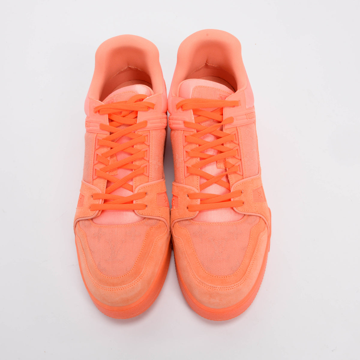 Louis Vuitton Virgil Peach Monogram Trainer Sneakers 12