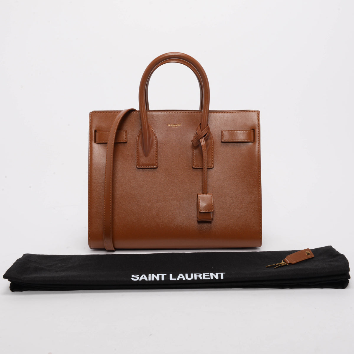 Saint Laurent Tan Smooth Calfskin Small Sac de Jour Tote