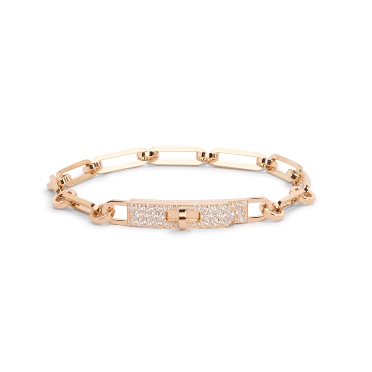 Hermes Yellow Gold & Diamond Kelly Chaine Bracelet