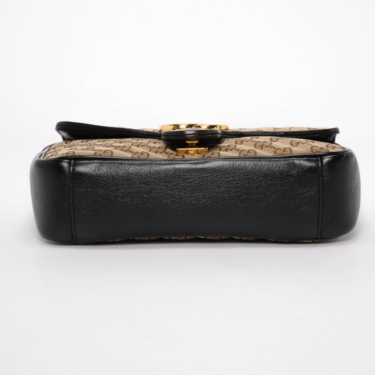 Gucci Black & Beige Monogram Matelasse Small GG Marmont Bag