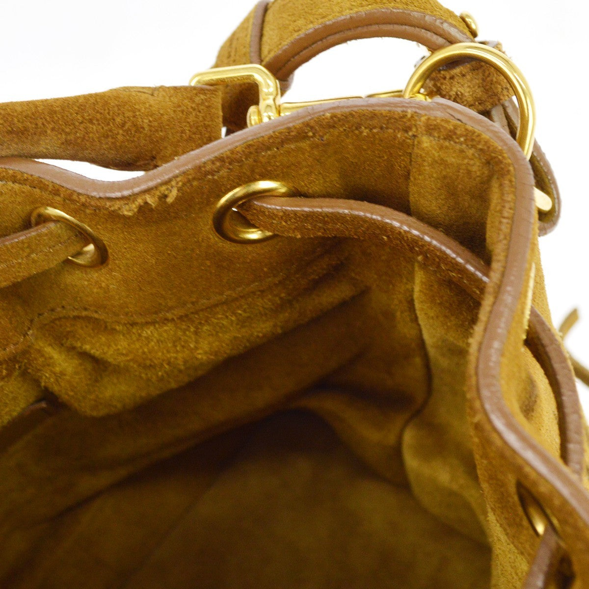 Saint Laurent Tan Suede Fringed Emmanuelle Bucket Bag