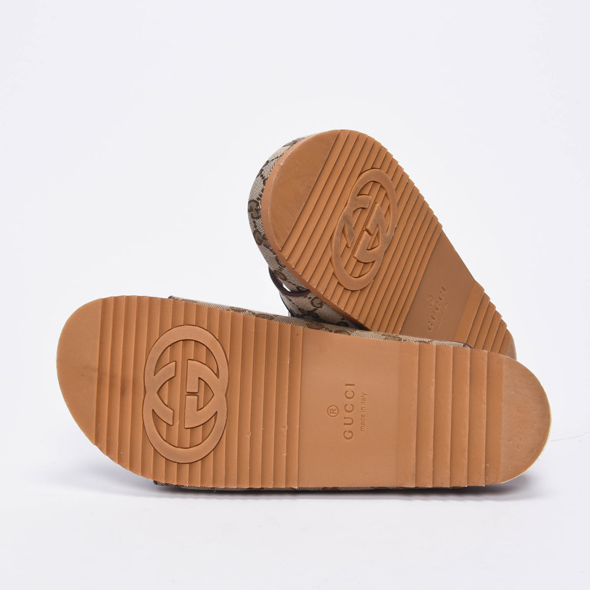 Gucci Brown GG Canvas Strap Sandals UK 13