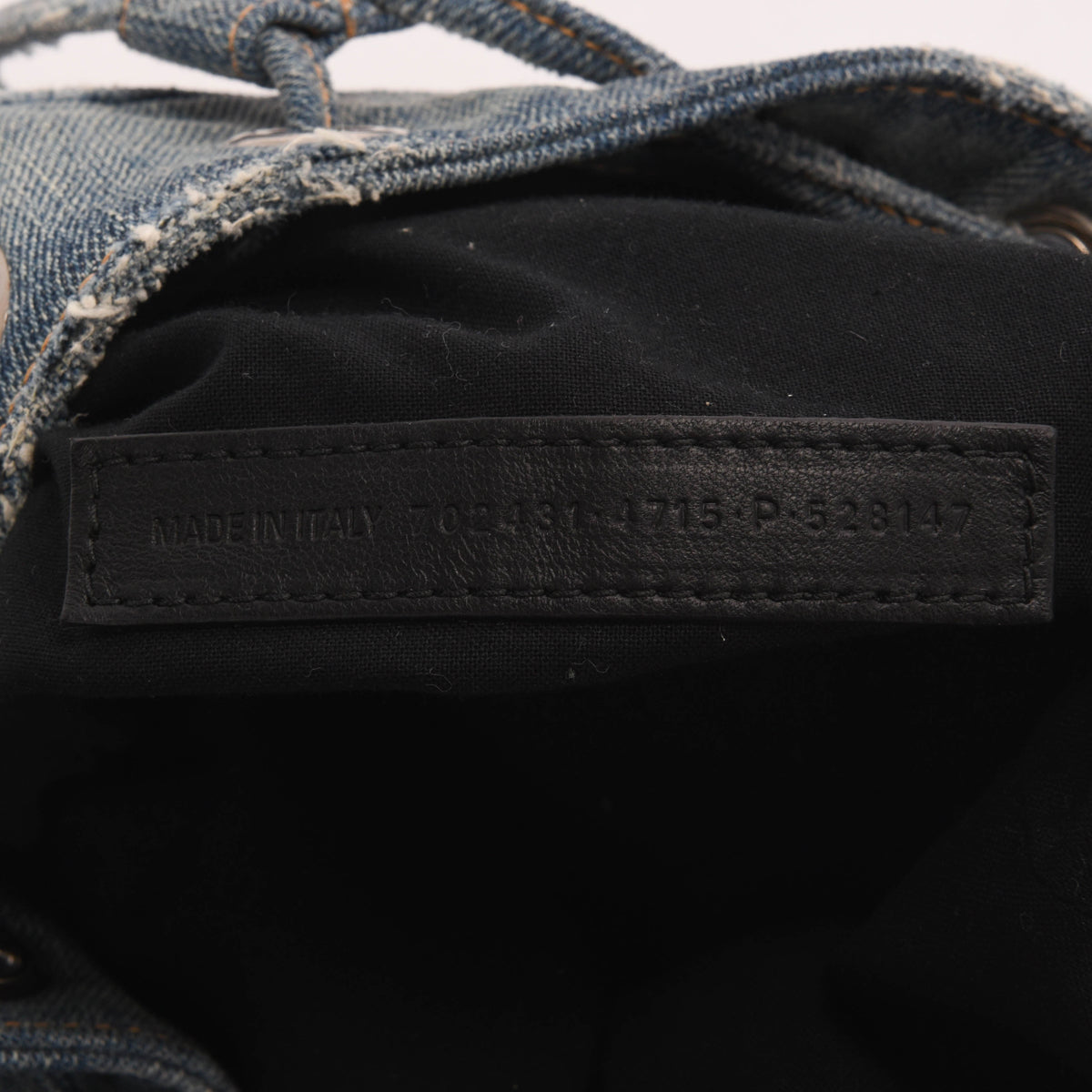 Balenciaga Blue Denim & Crystal BB Monogram Le Cagole Bucket Bag