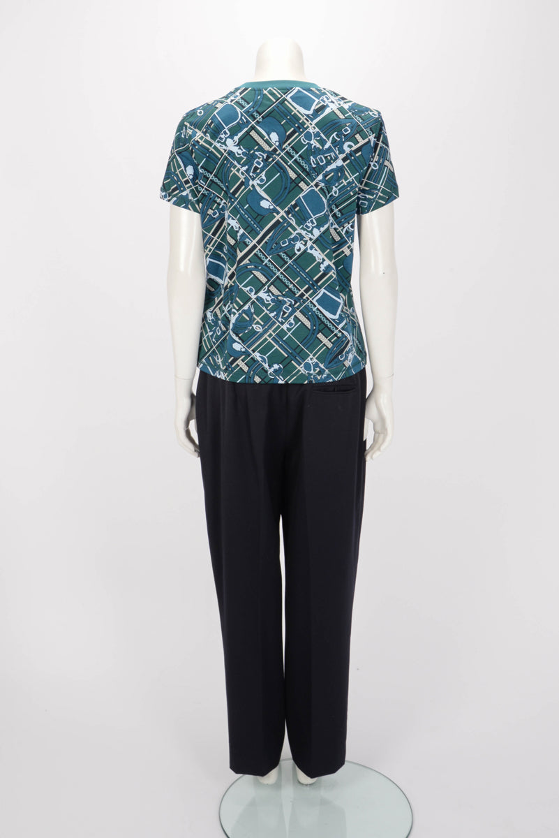 Hermes Navy Wool Straight Leg Pants FR 42