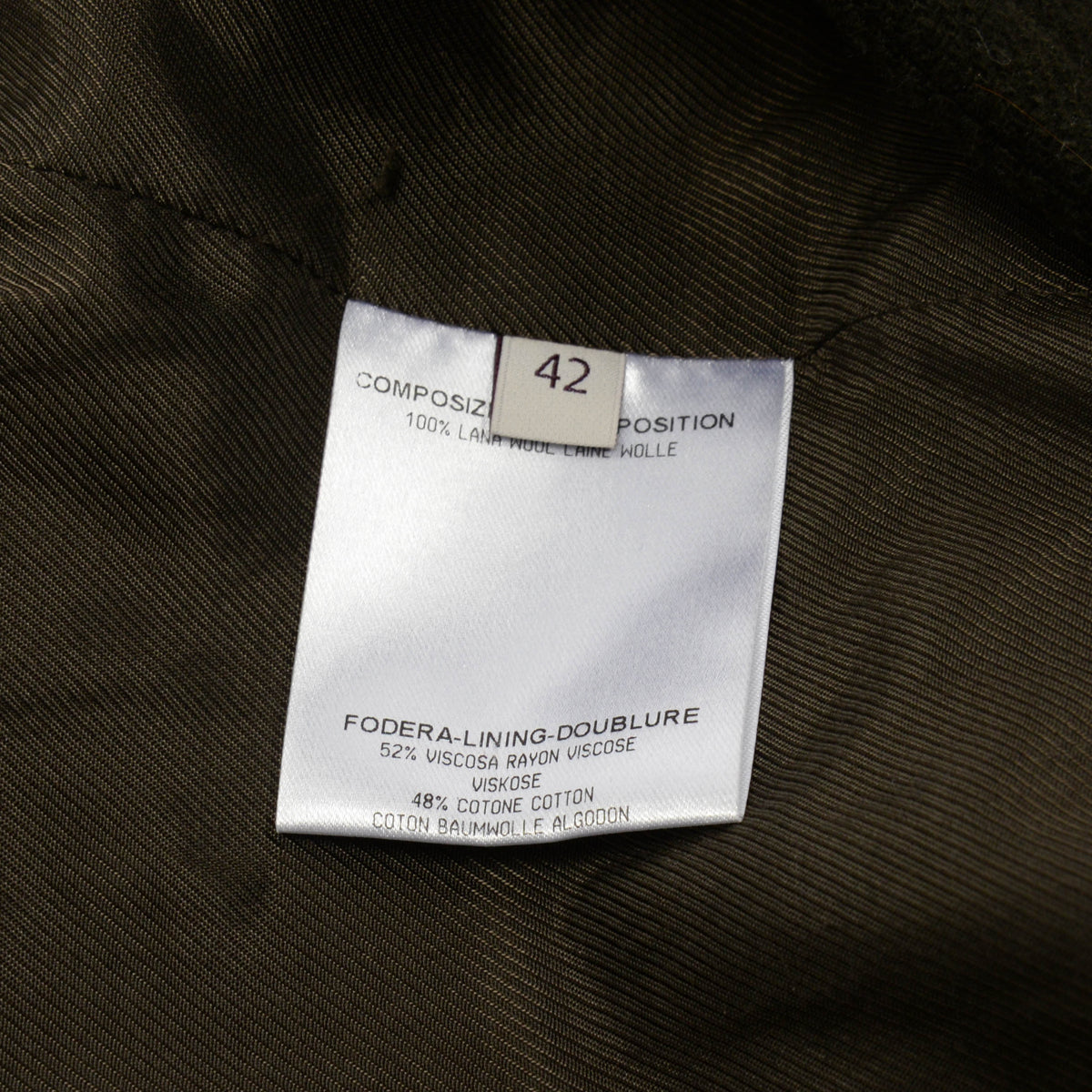Stella McCartney Olive Wool Melton D.B. Coat IT 42