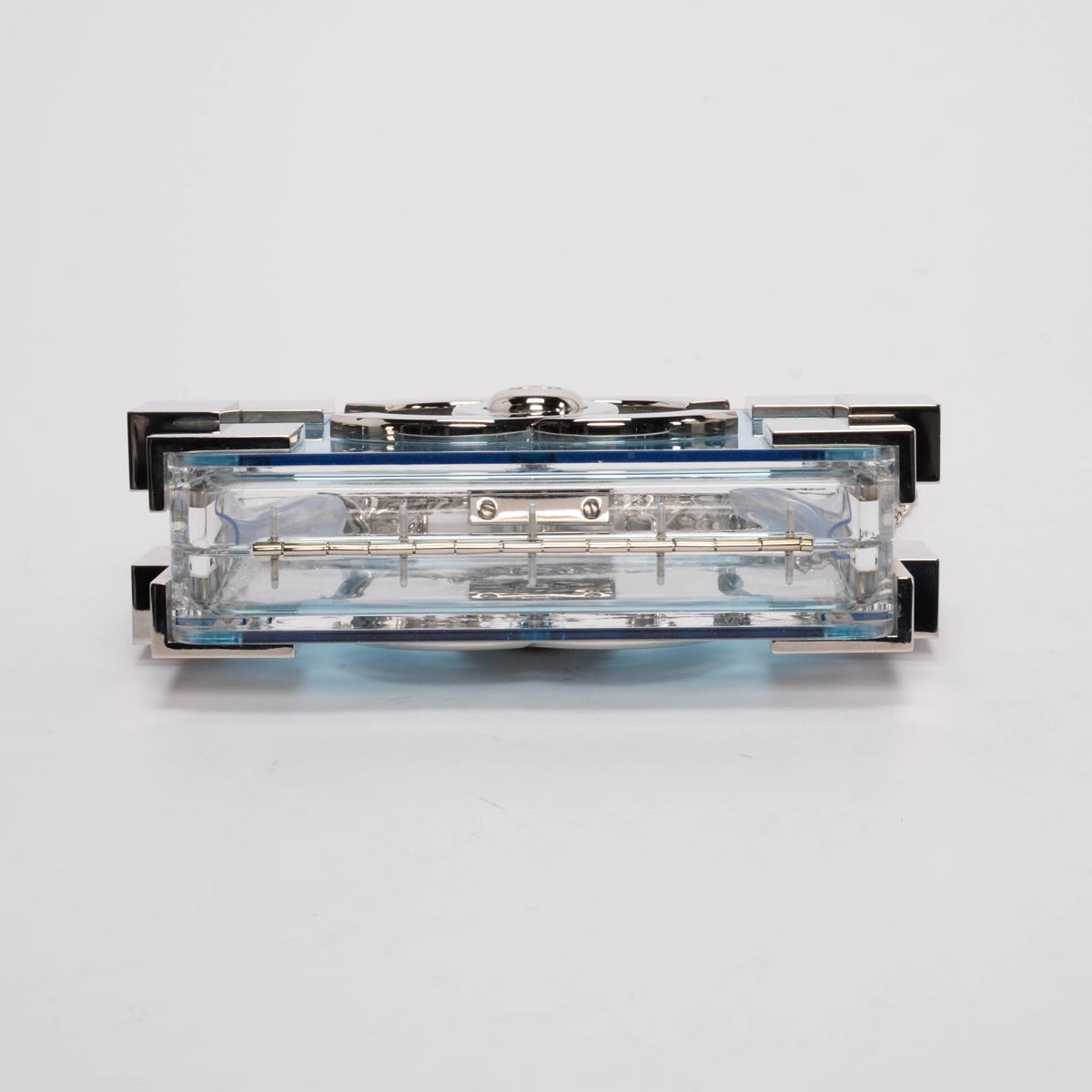 Chanel Blue Clear Plexiglass Boy Brick Lego Clutch