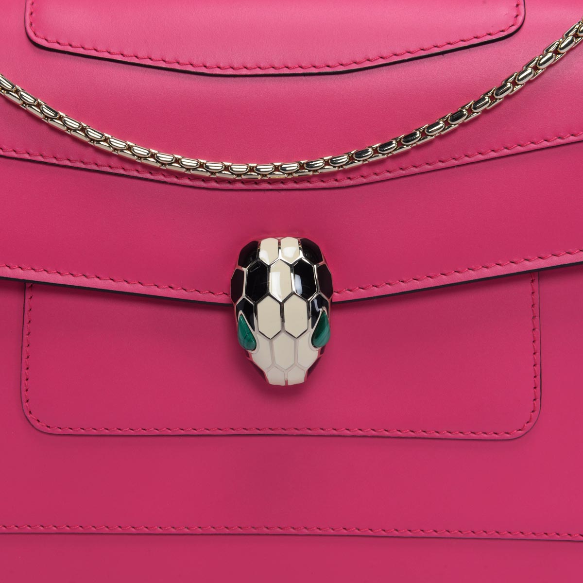 Bulgari Hot Pink Calfskin Serpenti Forever Bag