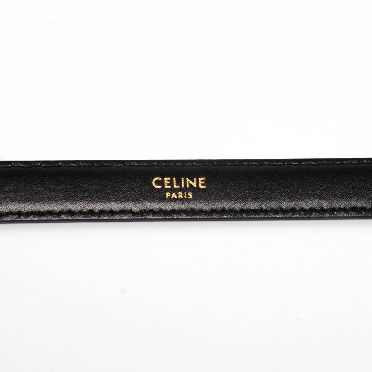 Celine Black Taurillon Triomphe 18mm Belt