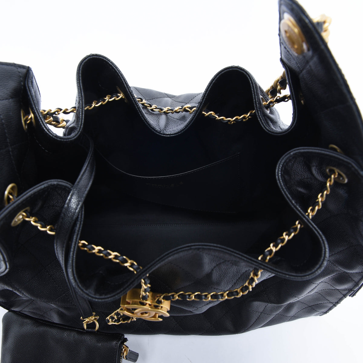 Chanel Black Caviar Large 25 Hobo Bag