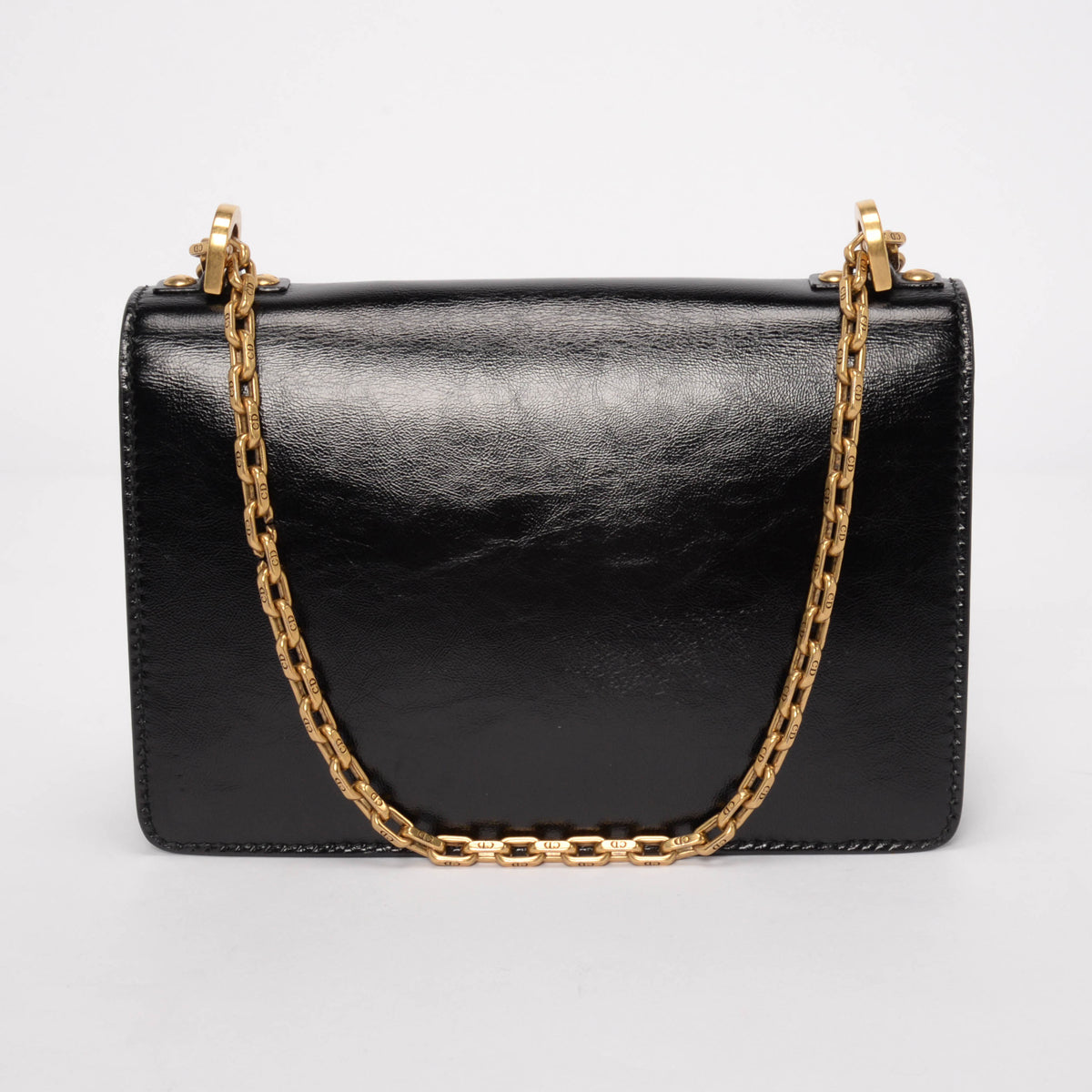 Dior Black Patent Leather Medium J'Adior Chain Flap Bag