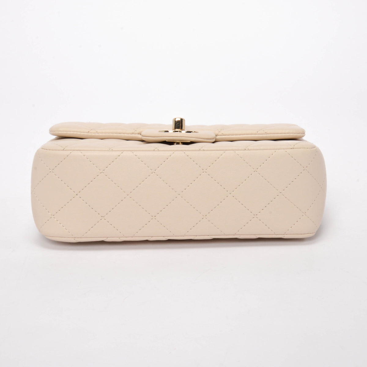 Chanel Ivory Lambskin Mini Rectangular Flap Bag