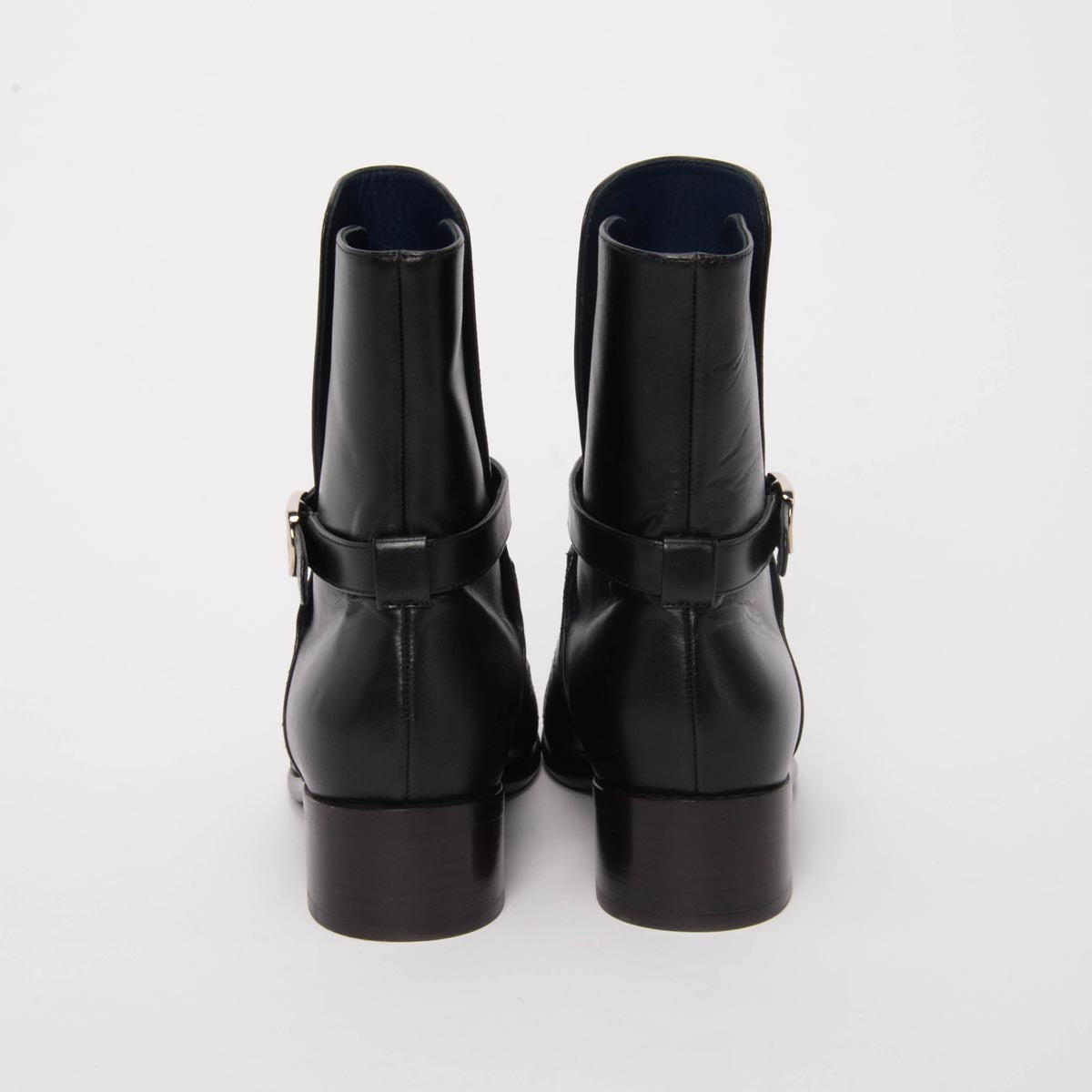 Chanel Black Quilted Calfskin Cap Toe Ankle Boots 38.5