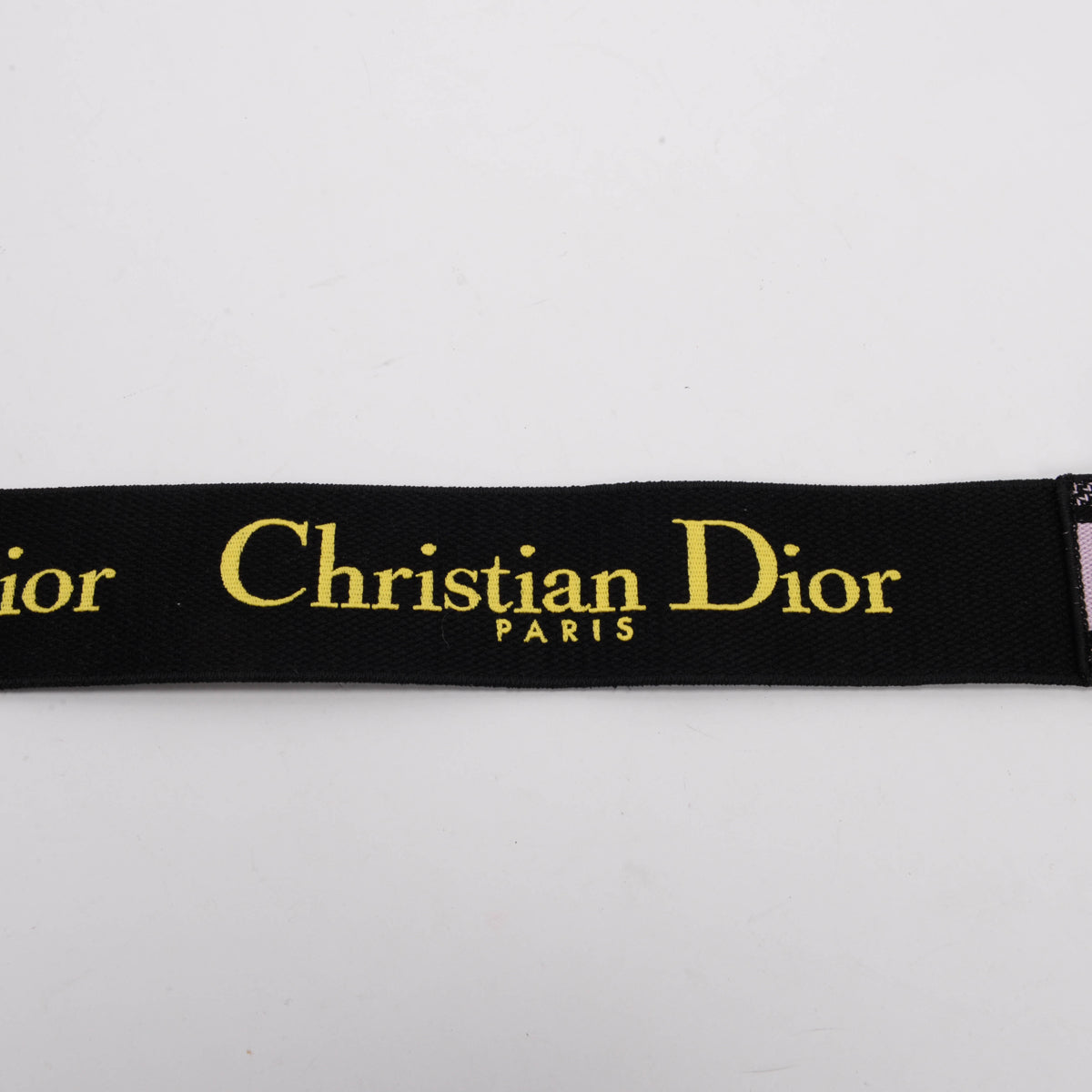 Dior Yellow & Lavender Canvas Logo Embroidered Bag Strap