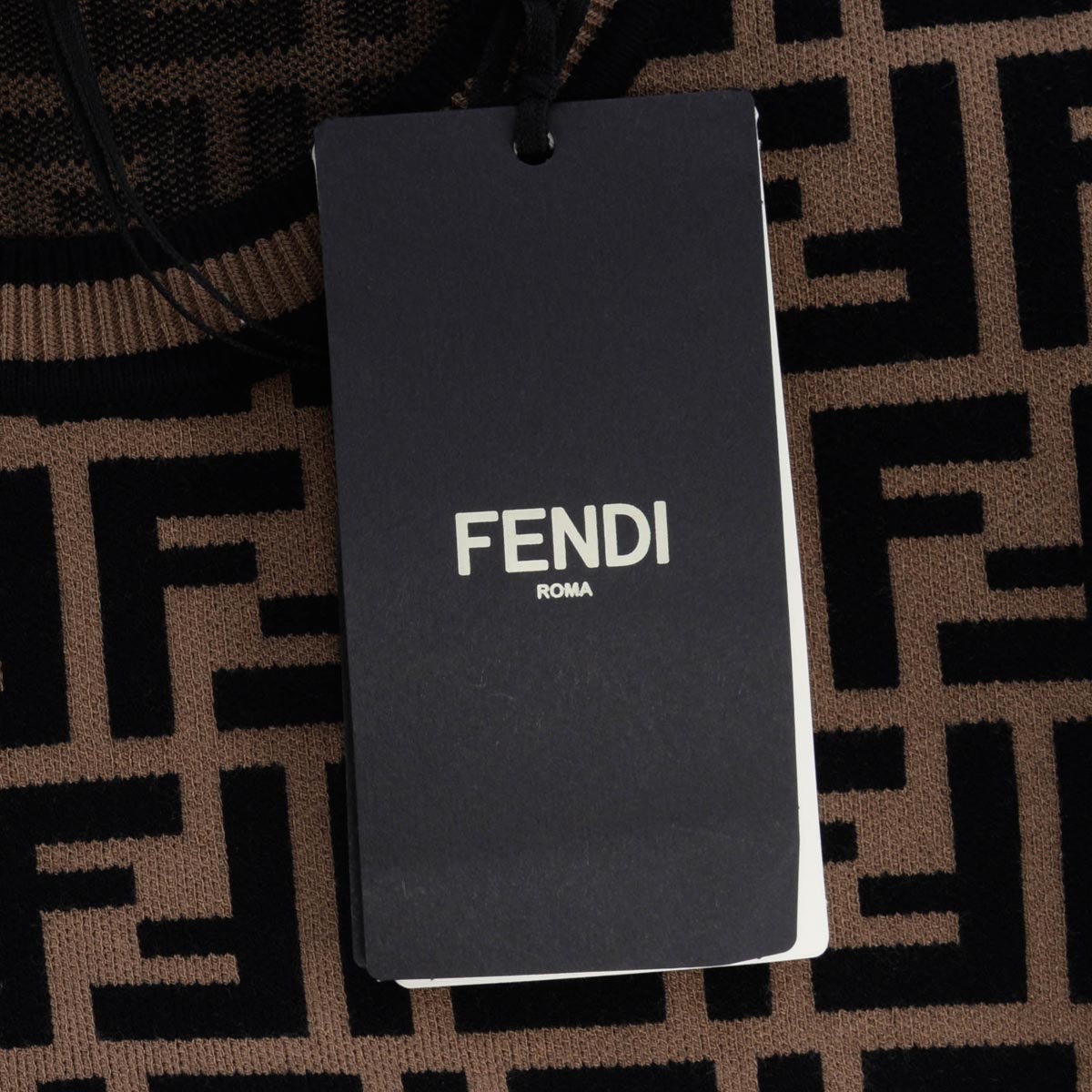 Fendi Tobacco Knit FF Motif Sweater IT 46