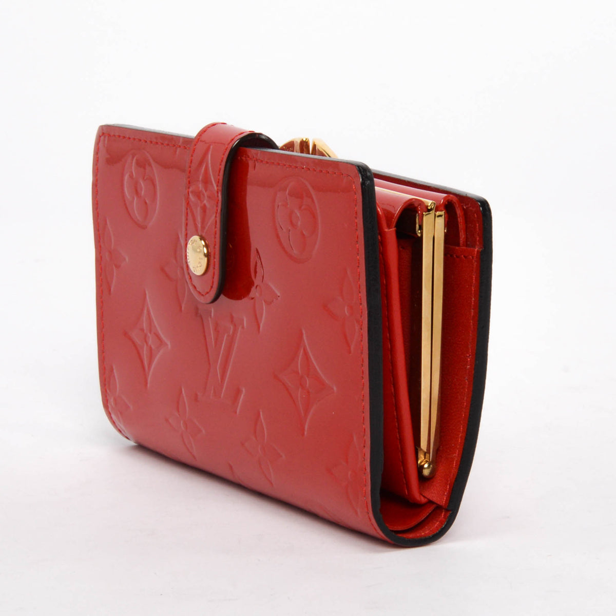 Louis Vuitton Rouge Grenadine Monogram Vernis French Purse Wallet