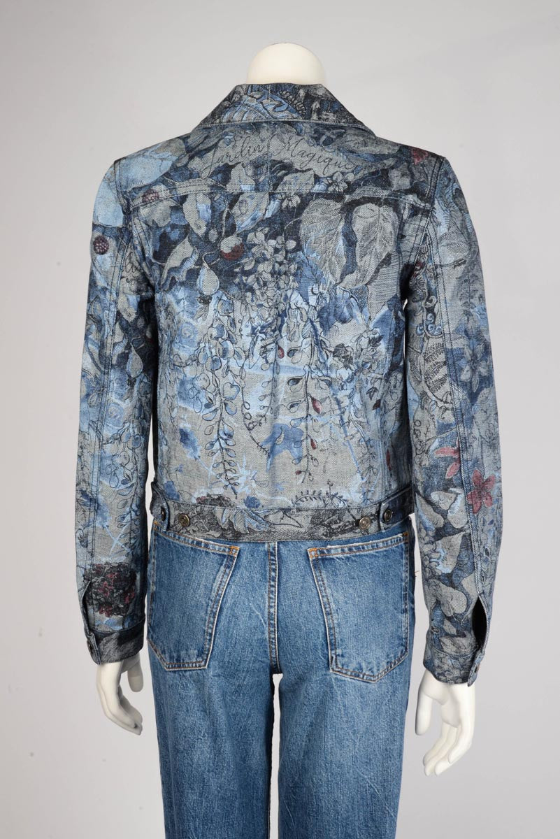 Dior Indigo Denim Jardin Magique Jacket FR 34
