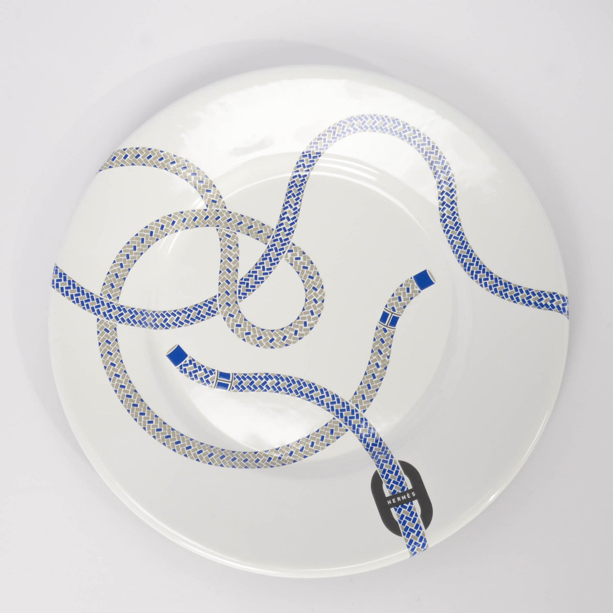 Hermes Blue Rocabar Canvas Zoulou Picnic Tote