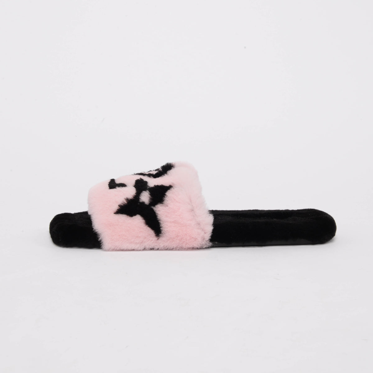 Louis Vuitton Pink & Black Mink Fay Slides 38