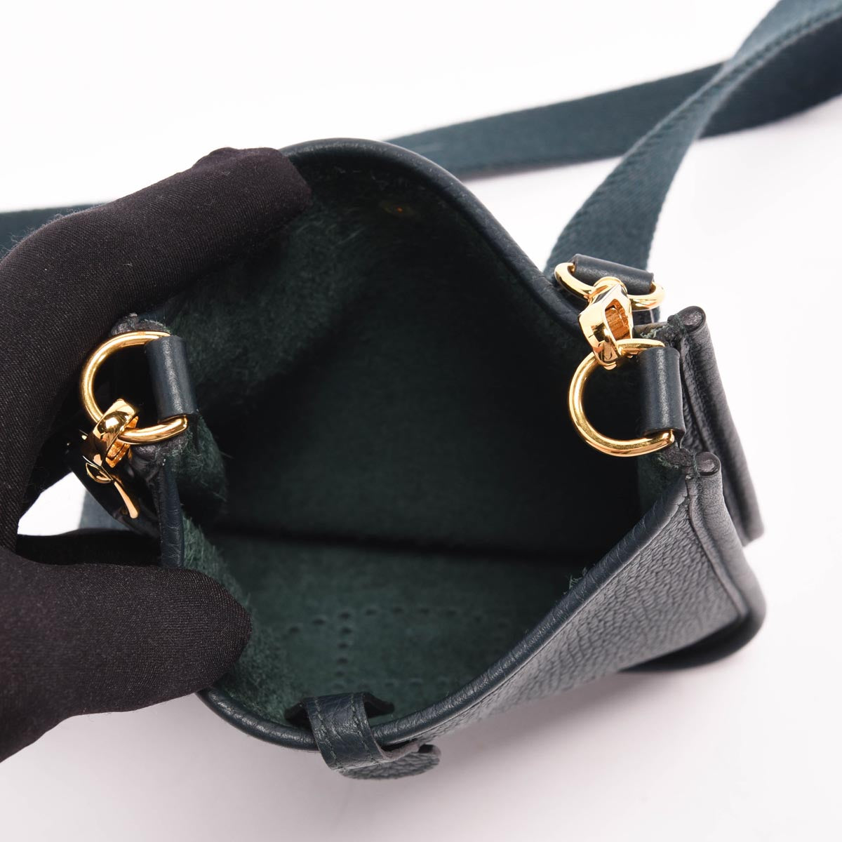 Hermes Vert Cypress Clemence Evelyne TPM Bag