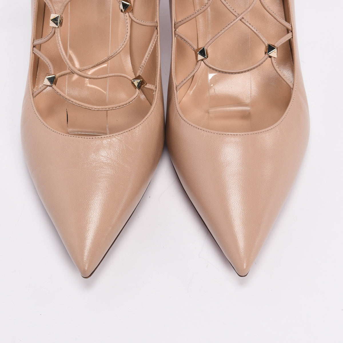 Valentino Poudre Calfskin Lace Up Pumps 42