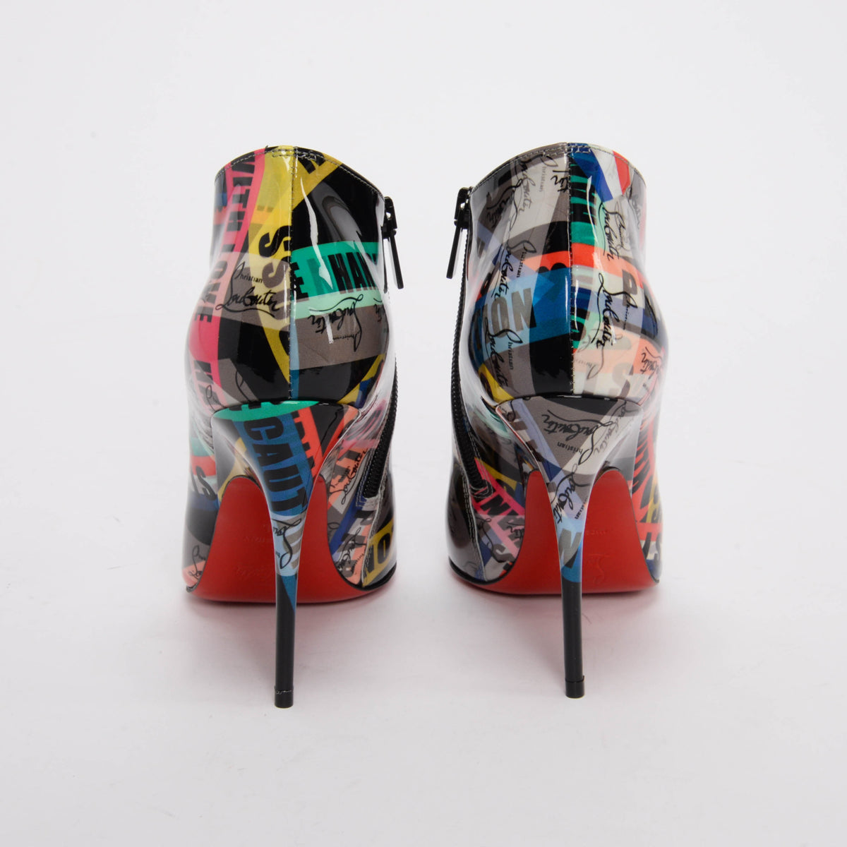 Christian Louboutin Multicolour Patent Loubiballage Gorgona Boots 36