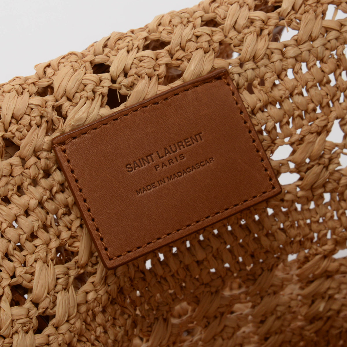 Saint Laurent Tan Raffia Medium Panier Basket Tote