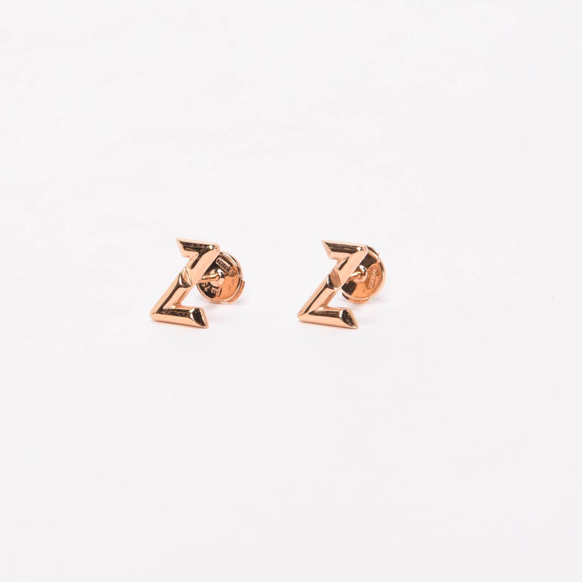 Louis Vuitton 18k Pink Gold LV Volt Upsidedown Stud Earrings