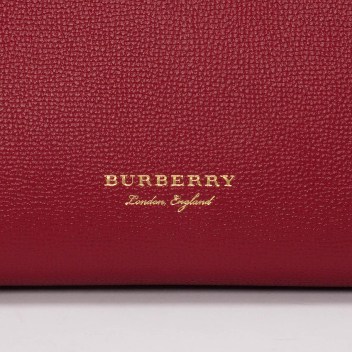 Burberry Red Derby Leather House Check Medium Banner Tote