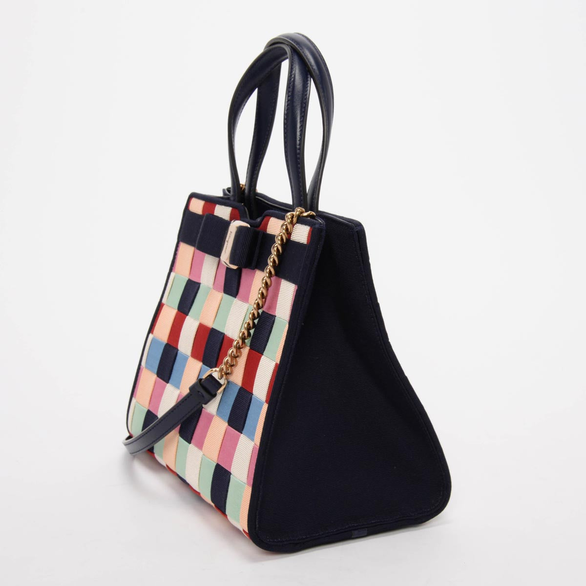 Ferragamo Multi Colour Nylon Vara Bow Tote