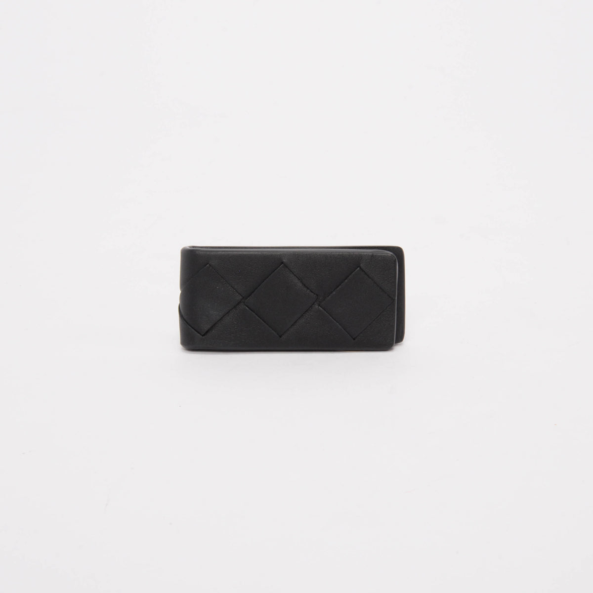 Bottega Veneta Black Leather Intrecciato Money Clip