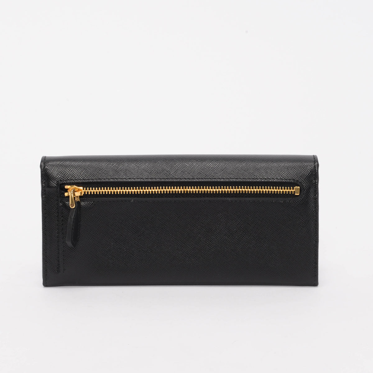 Prada Black & Peony Saffiano Long Continental Wallet