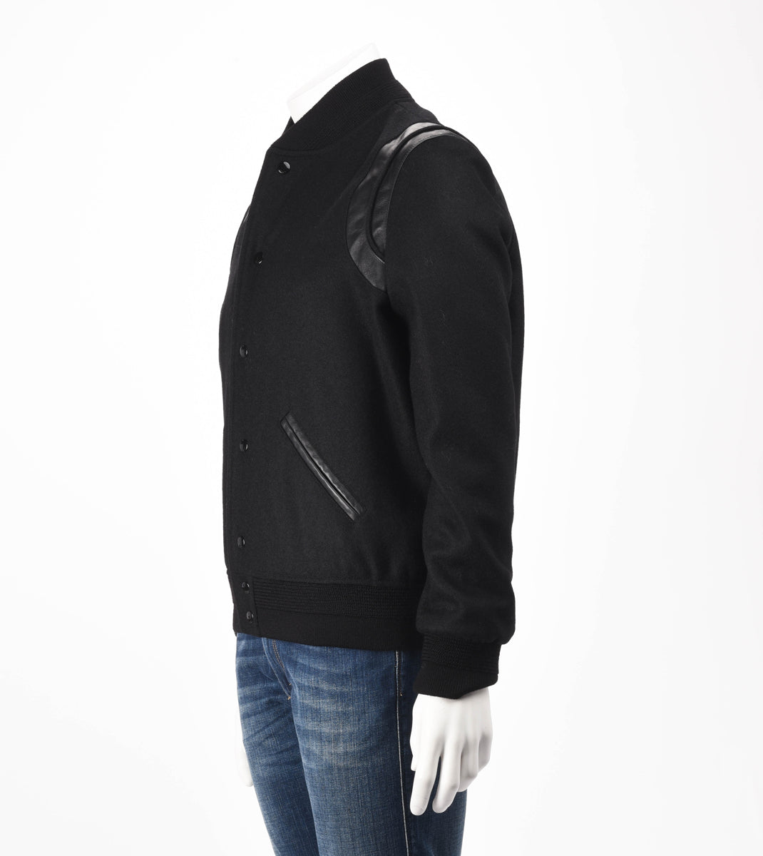 Saint Laurent Black Wool & Lambskin Teddy Jacket 50