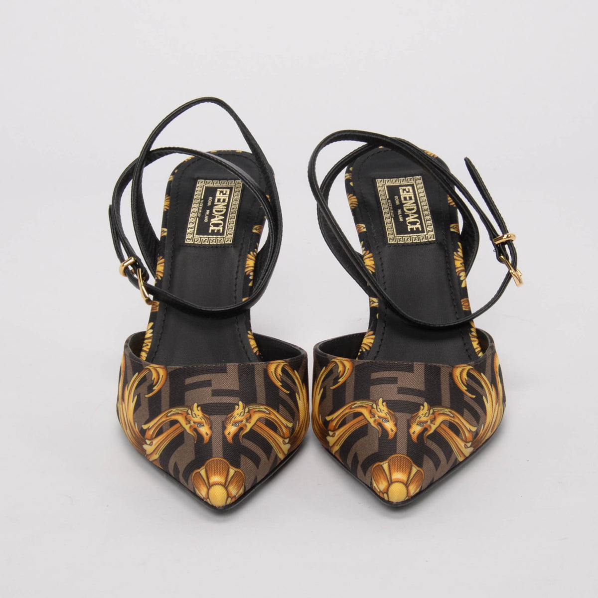 Fendace Tobacco Printed Slingback Pumps 36